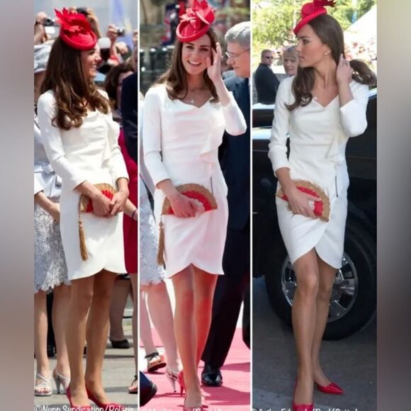 REISS Nanette Zip Frill Midi Dress Kate Middleton Engagement Ruffle Wrap Classic - Picture 3 of 16